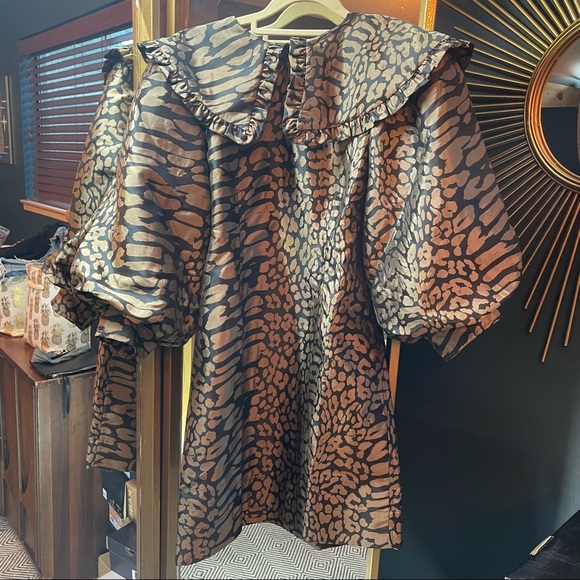 NWT Ganni Sz 38 Leopard print mini dress - Picture 4 of 4